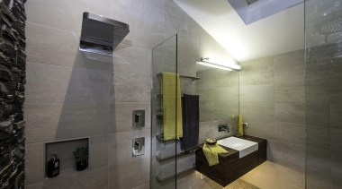 Entrant: Sarah Burrows – 2015 NKBA Design Awards architecture, bathroom, ceiling, daylighting, estate, floor, interior design, lobby, property, real estate, room, tile, wall, gray, black