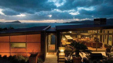 2013 ADNZ National Design Awards Winner - New architecture, cottage, estate, evening, facade, home, house, landscape, lighting, property, real estate, roof, sky, black