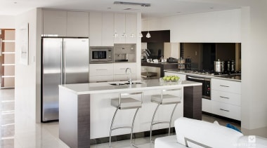 Kitchen design. - The New Dimension Display Home cabinetry, countertop, cuisine classique, home appliance, interior design, interior designer, kitchen, product design, gray