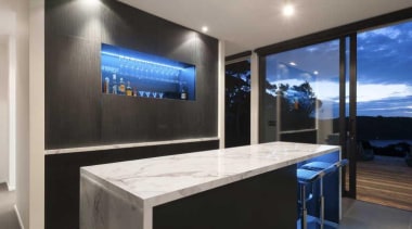 Black and white kitchen design with hidden storage interior design, property, real estate, gray, black