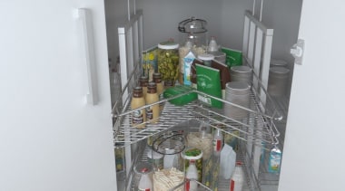 Giamo Jumbo Magic Lazy Susan Unit For Corner shelf, shelving, white, gray