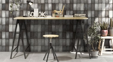 Italian made ceramic wall tiles, 100x200mm, natural finish. chair, floor, flooring, furniture, interior design, table, gray, black