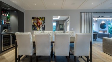 New Albany Show Home - New Albany Show dining room, interior design, real estate, room, table, gray