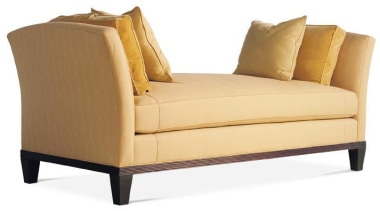 "A good room is an overall harmonious composition bed frame, chair, club chair, couch, furniture, loveseat, outdoor sofa, product, product design, sleeper chair, studio couch, white, orange