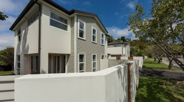 If your building or fence will be a architecture, building, cottage, estate, facade, home, house, neighbourhood, property, real estate, residential area, siding, sky, villa, gray