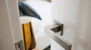 LSQIV - Solid Lever Handle on Rose with floor, flooring, furniture, home, house, interior design, room, table, wood, gray