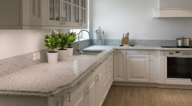 Caesarstone Classico Atlantic Salt - Caesarstone Classico Atlantic cabinetry, countertop, cuisine classique, floor, flooring, granite, interior design, kitchen, room, gray