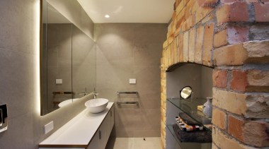 CAAHT Studio Architects – Master Suite Winner - 2015 bathroom, floor, interior design, room, tile, brown, orange