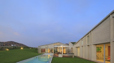 Architect: Riofrio+RodrigoPhotography by Juan Solano Ojasi architecture, estate, facade, grass, home, house, property, real estate, residential area, roof, sky, villa, teal