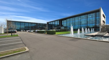 Main Exterior - Main Exterior - architecture | architecture, building, commercial building, corporate headquarters, facade, headquarters, leisure centre, mixed use, property, real estate, sky, gray, blue