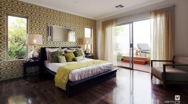 Master ensuite design. - The Spectrum Display Home bed frame, bedroom, ceiling, estate, floor, home, interior design, living room, property, real estate, room, suite, wall, window, wood, gray