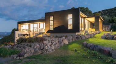 ADNZ Waikato Region Award Winner for Addition and architecture, cottage, estate, facade, home, house, landscape, property, real estate, terrain, villa, black