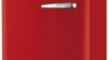 We love this fab red fridge from Smeg home appliance, product, product design, red, telephony, red