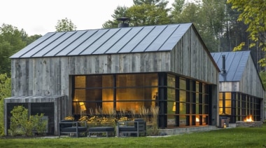 A forested home by Birdseye VT - A barn, cottage, farmhouse, home, house, hut, real estate, shed, brown, gray