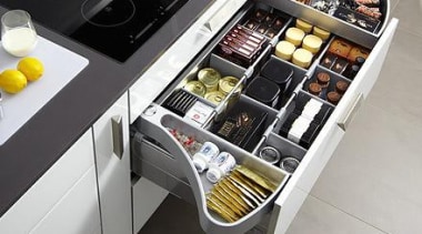 Moving compartments that swing out to the side furniture, kitchen, product, product design, gray, black