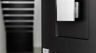 LSQ125V - Solid Front Door Knob Fixed on bathroom accessory, black and white, product, product design, black