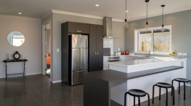 Tauranga Showhome - Tauranga Showhome - cabinetry | cabinetry, countertop, floor, flooring, interior design, kitchen, real estate, room, gray, black