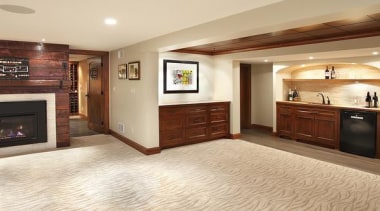 Because of its expansive and wide-open layout, a floor, flooring, hardwood, home, interior design, laminate flooring, living room, real estate, room, wood, wood flooring, orange, brown