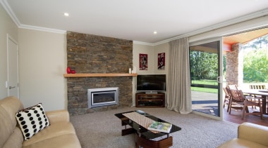 Feature wall and fireplace in a living area ceiling, estate, home, house, interior design, living room, property, real estate, room, gray