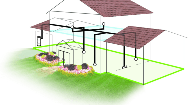 House cut away – how the system works architecture, energy, home, house, line, product, product design, roof, shed, white