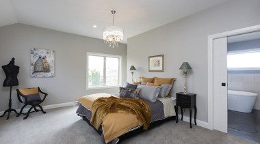 Landmark Homes Boulevard Design Master Bedroom - Landmark bed frame, bedroom, ceiling, estate, home, interior design, property, real estate, room, window, gray