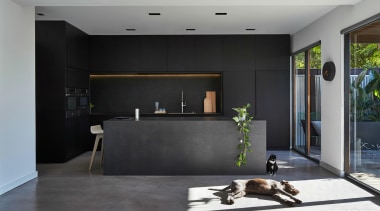 DKO Architecture – 2015 TIDA Australia Kitchens – architecture, floor, interior design, living room, lobby, wall, black, gray