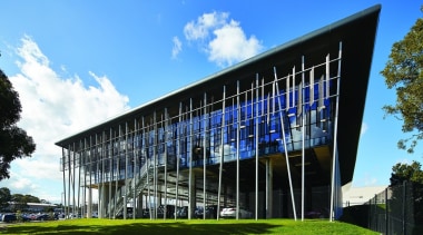 Architect: Gray PuksandPhotography by Peter Bennetts architecture, building, campus, commercial building, convention center, corporate headquarters, daytime, facade, grass, headquarters, house, mixed use, real estate, sky, structure, teal, black
