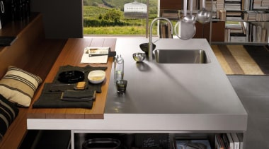 Italia Kitchen designed by Antonio Citterio for Arclinea countertop, furniture, interior design, kitchen, product design, table, black, gray