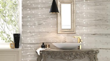 Marmi Imperiali tiles - Marmi Imperiali tiles - bathroom, floor, flooring, furniture, home, interior design, plumbing fixture, room, sink, tap, tile, wall, wood flooring, gray