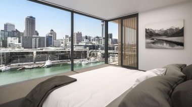 132 Halsey is a centrepiece of Wynyard Quarter, apartment, architecture, condominium, interior design, penthouse apartment, property, real estate, room, window, white, gray