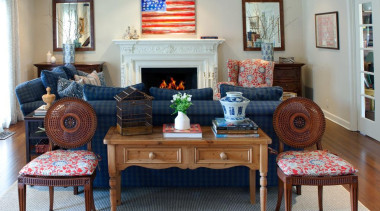 This room design began with the client's commissioned chair, couch, furniture, home, interior design, living room, room, table, gray