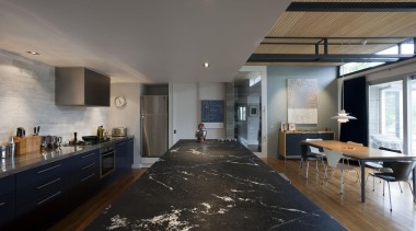 Granite island honed and enhanced - Notte Cielo- architecture, ceiling, floor, interior design, loft, real estate, gray, black