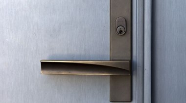 Lodge at the Hills - Lodge at the door handle, hardware accessory, lock, product design, gray