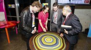 Explaining the table design — at Villa Maria black