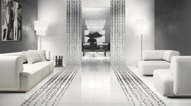 Marmoker Canova - Marmoker Canova - black and black and white, couch, floor, flooring, furniture, interior design, living room, monochrome, monochrome photography, product design, table, tile, wall, wood flooring, white