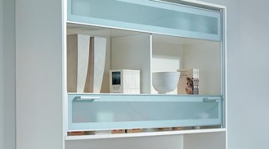 VerticoSynchro - Cabinet with sliding doors. - Vertically bathroom accessory, furniture, product, product design, shelf, shelving, window, gray