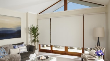 luxaflex qmotion roller blinds - luxaflex qmotion roller ceiling, interior design, living room, window, window covering, gray