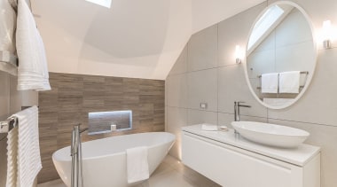 Du Bois Design, AucklandSee the full story architecture, bathroom, floor, home, interior design, plumbing fixture, product design, room, sink, tap, toilet seat, gray