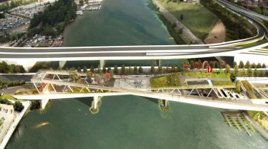 High line park - High line park - aerial photography, bird's eye view, bridge, fixed link, overpass, skyway, urban design, water resources, green