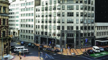 MERIT WINNERTe Puni Kokiri (1 of 4) - architecture, building, car, city, cityscape, condominium, daytime, downtown, infrastructure, landmark, metropolis, metropolitan area, mixed use, neighbourhood, residential area, road, skyscraper, street, tower block, town, urban area, black, white