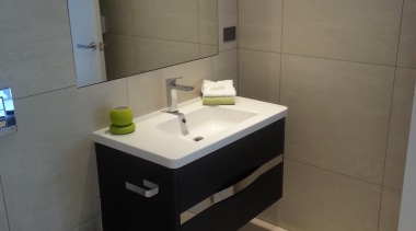 Earthstone talc ivory bathroom floor and wall tiles bathroom, bathroom accessory, bathroom cabinet, floor, interior design, plumbing fixture, product design, room, sink, tile, gray