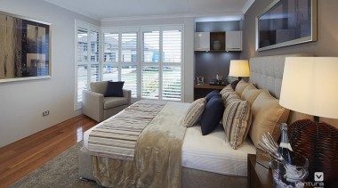 Master ensuite design. - The Meridian Two Storey bed frame, bedroom, ceiling, home, interior design, living room, property, real estate, room, window, gray