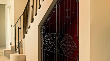 566 Whitford Rd Entry - Whitford Rd Entry architecture, baluster, door, estate, handrail, iron, property, stairs, structure, wall, orange