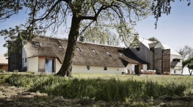 E&amp;E BARNS, Weesp, NetherlandsSander Architecten Amsterdam architecture, cottage, estate, farmhouse, home, house, property, real estate, tree, gray, black