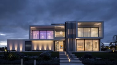 TIDA New Zealand Architect-designed Homes - 2015 Trends architecture, building, condominium, elevation, estate, facade, home, house, lighting, property, real estate, residential area, sky, window, blue, black