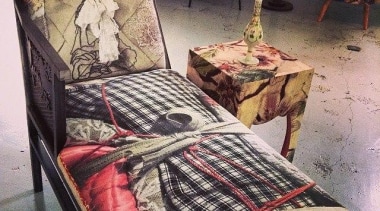 Technicolor Furniture Collection Reuses Textiles of the Silk design, flooring, furniture, pattern, square, textile, gray, black