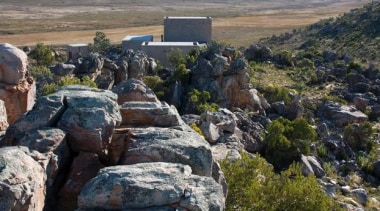 House in the Mountains, Cederberg, South AfricaWolff geological phenomenon, geology, landscape, mountain, national park, rock, sky, tree, wilderness, black, gray