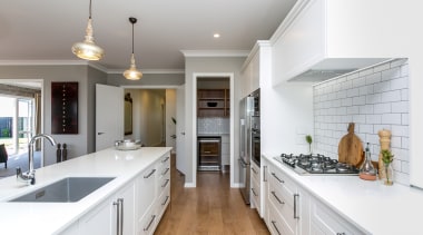 A large family kitchen with a generous scullery, countertop, cuisine classique, home, interior design, kitchen, property, real estate, room, white, gray