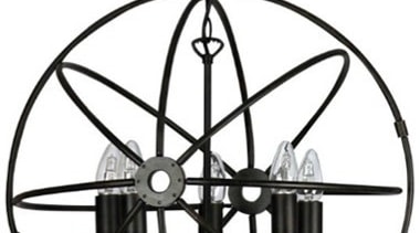 FeaturesThe Columbus is a unique creative piece which black and white, ceiling fixture, chandelier, light fixture, lighting, line, white