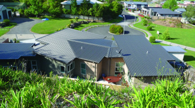 Elens Home - Styleline Iron Sand - Roof cottage, energy, estate, grass, home, house, outdoor structure, plant, property, real estate, residential area, roof, rural area, tree, green